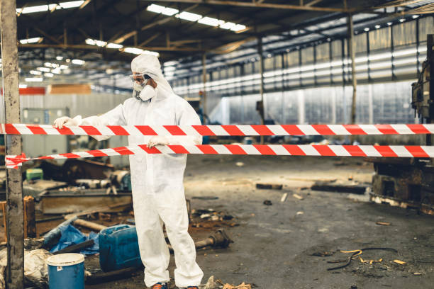 Professional Biohazard Cleanup technician working in Edgewood, IN